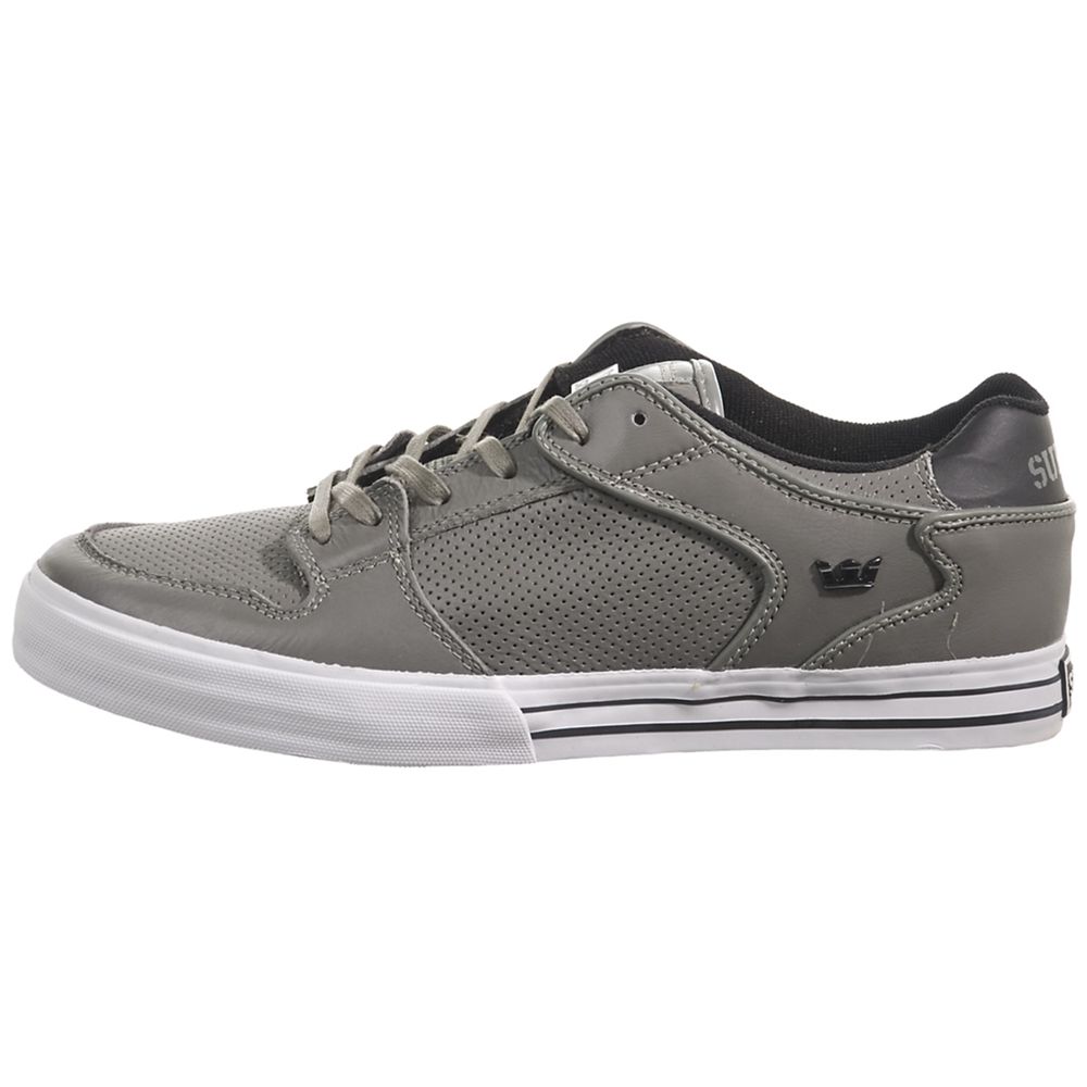 Baskets Basses Supra Vaider Low Grise Grey Full Grain Homme | FUD-66588332